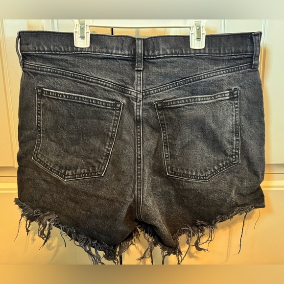 Abercrombie & Fitch Black Washed Frayed Jean Shorts - Picture 5 of 7
